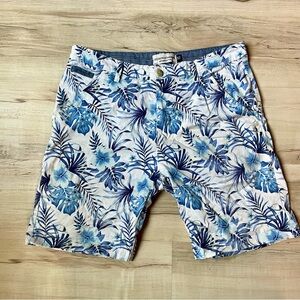 Hudson and Barrow Floral Blue and White Shorts